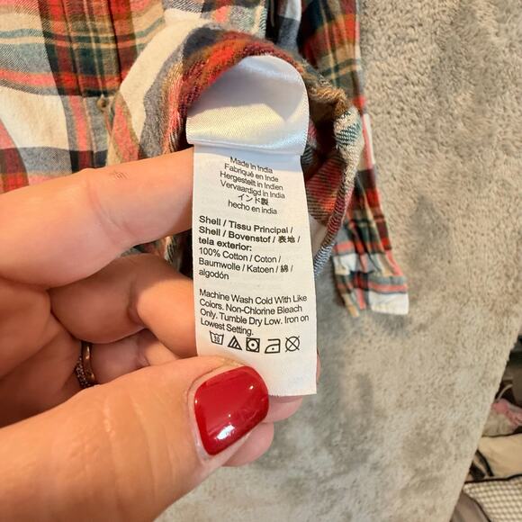 Crewcuts Boys Button Down Up Flannel Plaid Shirt 14 Fall Colors - Picture 6 of 8